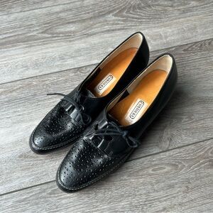 Vintage Contoura Black Full Leather Lace Up Shoes